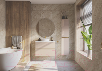 Тумба под умывальник ЗОВ Лира 100 / L100MW0MTGVG-KP13W (белый/тальк)