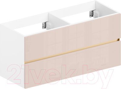 Тумба под умывальник ЗОВ Лира 120 / L120MW0MTGVG-KP13W (белый/тальк) - фото