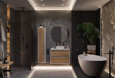 Тумба под умывальник ЗОВ Парма 60 / P60LWP0MHMC1A-KP13W (белый/галифакс)