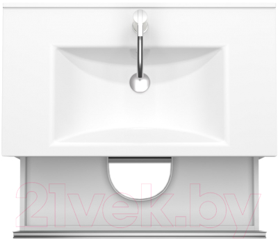 Тумба под умывальник ЗОВ Парма 100 / P100LWP0MHMC1A-KP13W (белый/галифакс)