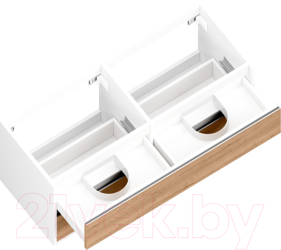 Тумба под умывальник ЗОВ Парма 120 / P120LWP0MHMC1A-KP13W (белый/галифакс)