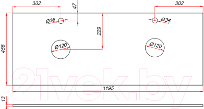 Тумба под умывальник ЗОВ Парма 120 / P120LWP0MHMC1A-KP13W (белый/галифакс)