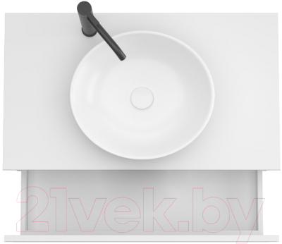 Тумба под умывальник ЗОВ Кито 80 / K80LW0MWMC-KP13W (белый/белый матовый)