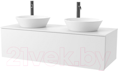 Тумба под умывальник ЗОВ Кито 120 / K120LW0MWMC-KP13W (белый/белый матовый) - фото