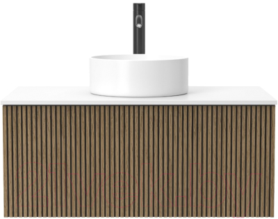 Тумба под умывальник ЗОВ Кито 70 / K70LW0MRMC-KP13W (белый/тростник)