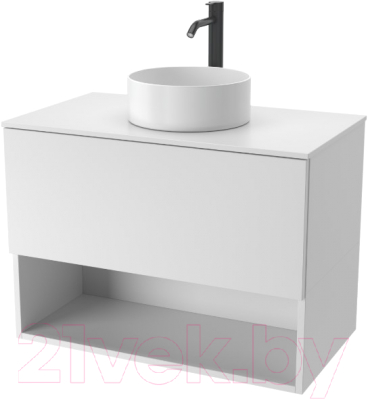 Тумба под умывальник ЗОВ Кито-2 90 / 2K90LW0MWMC-KP13W (белый матовый) - фото