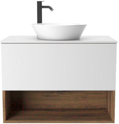 Тумба под умывальник ЗОВ Кито-2 80 / 2K80LA0MWMC-KP13W (аттик/белый матовый)