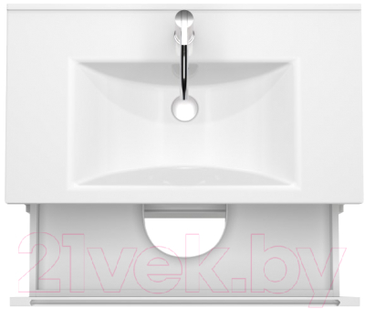 Тумба с умывальником ЗОВ Дион 80 / D80LHO0M9003MKV5-OL80 (белый матовый/дуб)