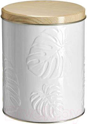 Емкость для хранения Новый Аргумент Моно белая монстера / Ц120h152v170-01945 - фото