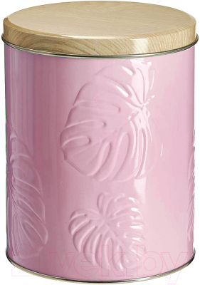 Емкость для хранения Новый Аргумент Моно розовая монстера / Ц120h152v170-01947 - фото