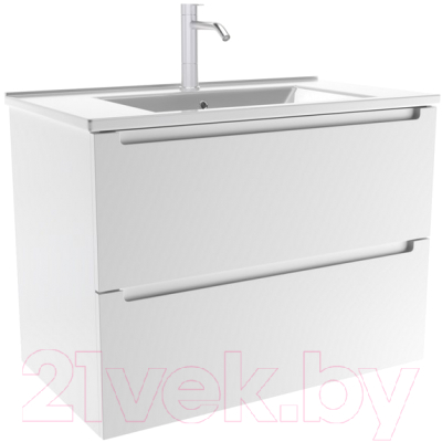 Тумба с умывальником ЗОВ Дион 60 / D60LWP0M9003MKV5-OL60 (белый матовый) - фото