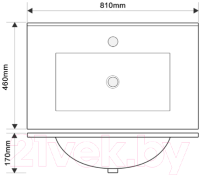 Тумба с умывальником ЗОВ Дион 80 / D80LWP0M9003MKV5-OL80 (белый матовый)