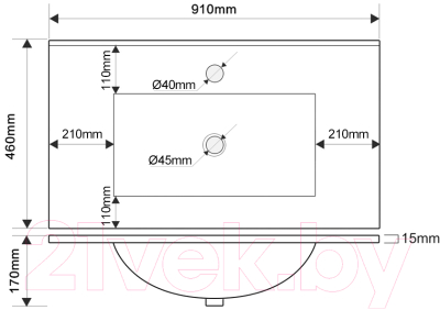 Тумба с умывальником ЗОВ Дион 90 / D90LHO0M9003GKV5-OL90