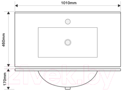 Тумба с умывальником ЗОВ Дион 100 / D100LHO0M9003GKV5-OL100