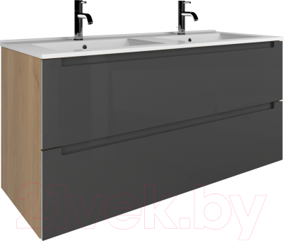 Тумба с умывальником ЗОВ Дион 120 / D120LHO0M7015GKV5-OL120 - фото