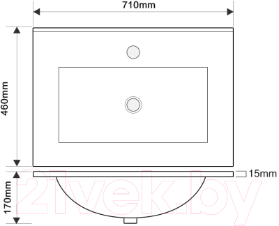 Тумба с умывальником ЗОВ Дион 70 / D70LWPFM1015GKV5-OL70