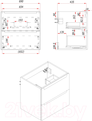 Тумба с умывальником ЗОВ Дион 70 / D70LWPFM1015GKV5-OL70