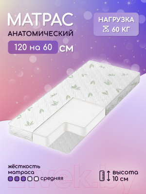 Матрас в кроватку Капризун Джангл Симпл Холкон 60x120 / 413068