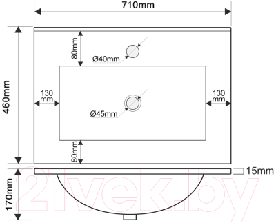 Тумба с умывальником ЗОВ Лира 70 / L70MW0MWGVG-OL70