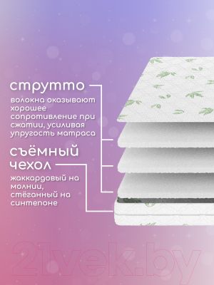 Матрас в кроватку Капризун Джангл Симпл Струтто 60x120 / 413069