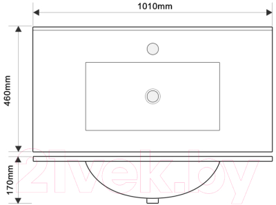 Тумба с умывальником ЗОВ Лира 100 / L100MWFMLGVG-OL100 (грифель глянец)