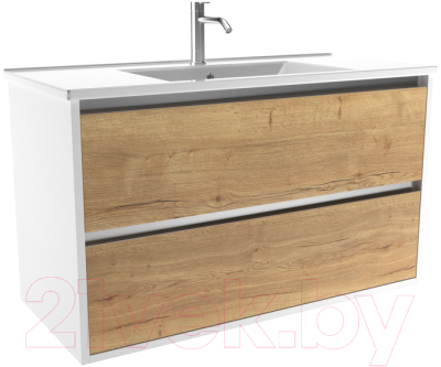 Тумба с умывальником ЗОВ Парма 100 / P100LWP0MHMC1A-OL100 - фото