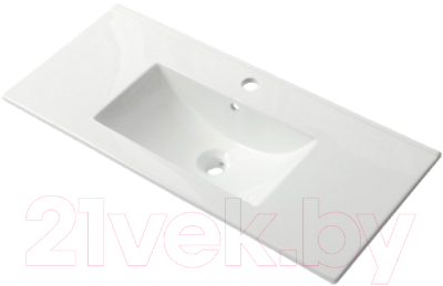 Тумба с умывальником ЗОВ Парма 100 / P100LWP0MWHMC1A-OL100 (белый/белый галифакс)