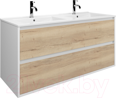 Тумба с умывальником ЗОВ Парма 120 / P120LWP0MWHMC1A-OL120 - фото