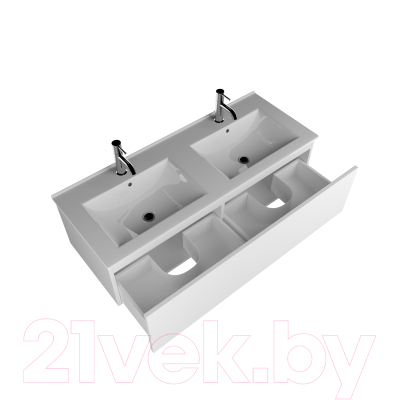 Тумба с умывальником ЗОВ Кито 120 / K120LW0MWM-OL120 (белый матовый)