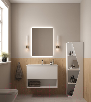 Тумба с умывальником ЗОВ Кито-2 80 / 2K80LW0MWM-OL80 (белый матовый)