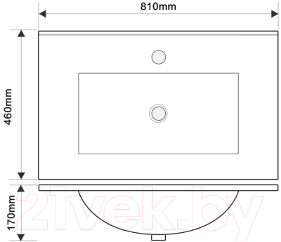 Тумба с умывальником ЗОВ Кито-2 80 / 2K80LW0MWM-OL80 (белый матовый)