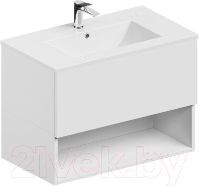 Тумба с умывальником ЗОВ Кито-2 100 / 2K100LW0MWM-OL100 (белый матовый) - фото