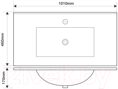 Тумба с умывальником ЗОВ Кито-2 100 / 2K100LW0MWM-OL100 (белый матовый)
