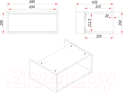 Тумба с умывальником ЗОВ Кито-2 70 / 2K70LA0MWM-OL70