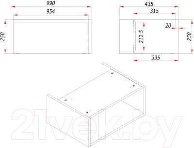 Тумба с умывальником ЗОВ Кито-2 100 / 2K100LW0MRM-OL100
