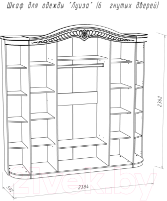 Шкаф ФорестДекоГрупп Луиза 6.Д1 (слоновая кость)