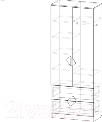 Шкаф Премиум Рокси с ящиками