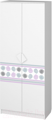 Шкаф Премиум Рокси двухстворчатый (белый/ирис) - фото
