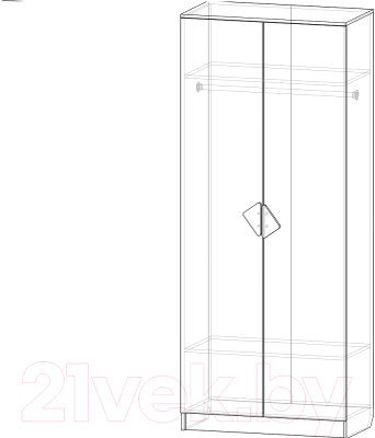 Шкаф Премиум Рокси двухстворчатый (белый/ирис)