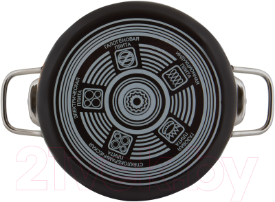 Набор кастрюль КМЗ Черный мрамор 1 Элит (3шт, черный)