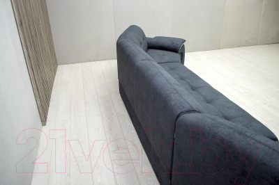 Диван Петрамебель Браво (брабус 17 темно-серый велюр/брабус 15 светло-серый велюр)