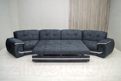 Диван Петрамебель Браво (брабус 17 темно-серый велюр/брабус 15 светло-серый велюр)