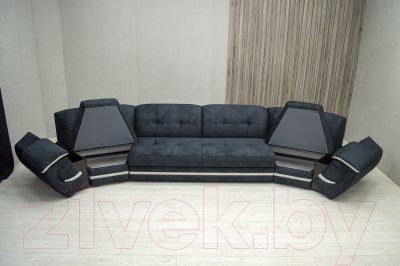 Диван Петрамебель Браво (брабус 17 темно-серый велюр/брабус 15 светло-серый велюр)