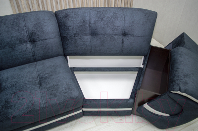 Диван Петрамебель Браво (брабус 17 темно-серый велюр/брабус 15 светло-серый велюр)