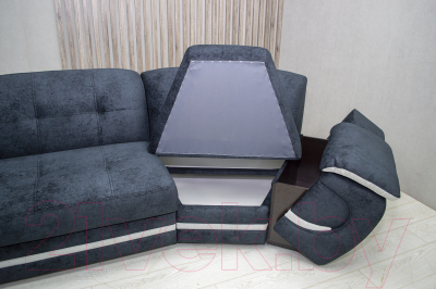 Диван Петрамебель Браво (брабус 17 темно-серый велюр/брабус 15 светло-серый велюр)