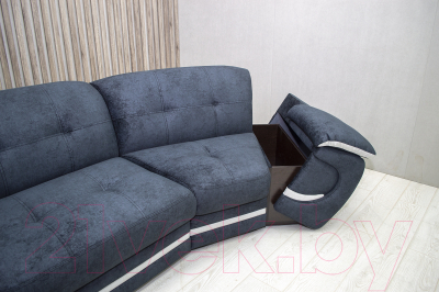 Диван Петрамебель Браво (брабус 17 темно-серый велюр/брабус 15 светло-серый велюр)