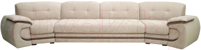 Диван Петрамебель Браво (гранд 02 бейдж светло-бежевый велюр/гранд 03 какао темно-бежевый велюр) - фото
