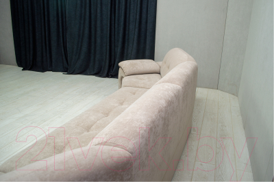 Диван Петрамебель Браво (гранд 02 бейдж светло-бежевый велюр/гранд 03 какао темно-бежевый велюр)