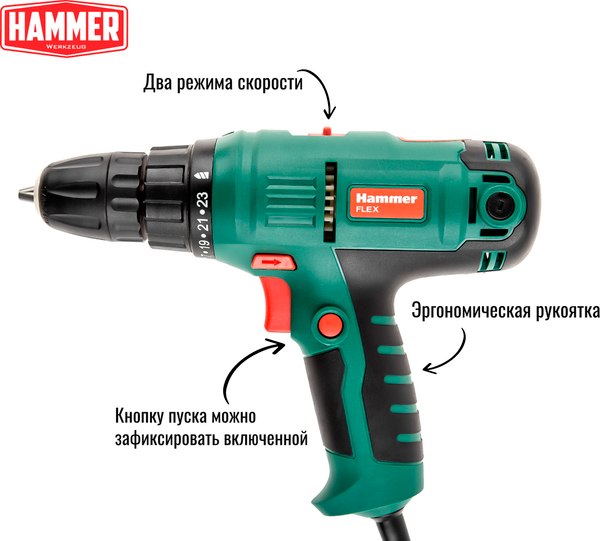 Дрель-шуруповерт Hammer Flex DRL420A