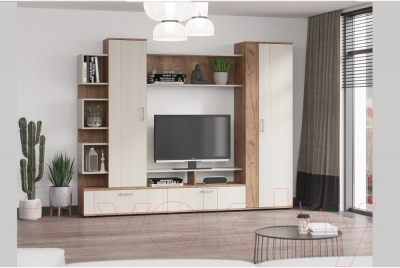 Стенка Премиум ТВА Дарина (дуб крафт табачный/бодега светлый)